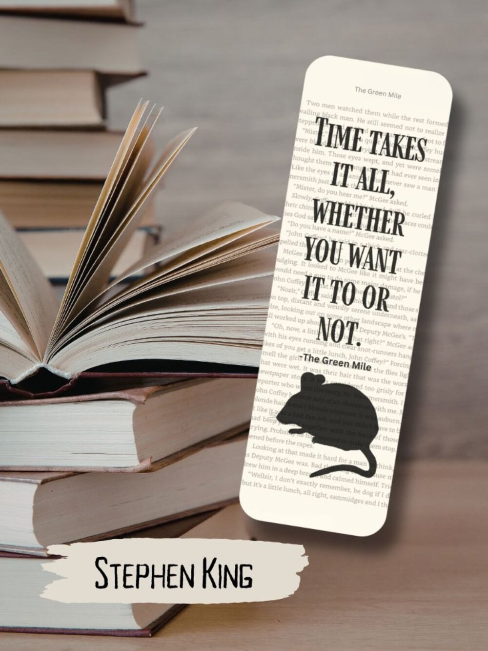 Stephen King Bookish Book Page Bookmark, The Green Mile